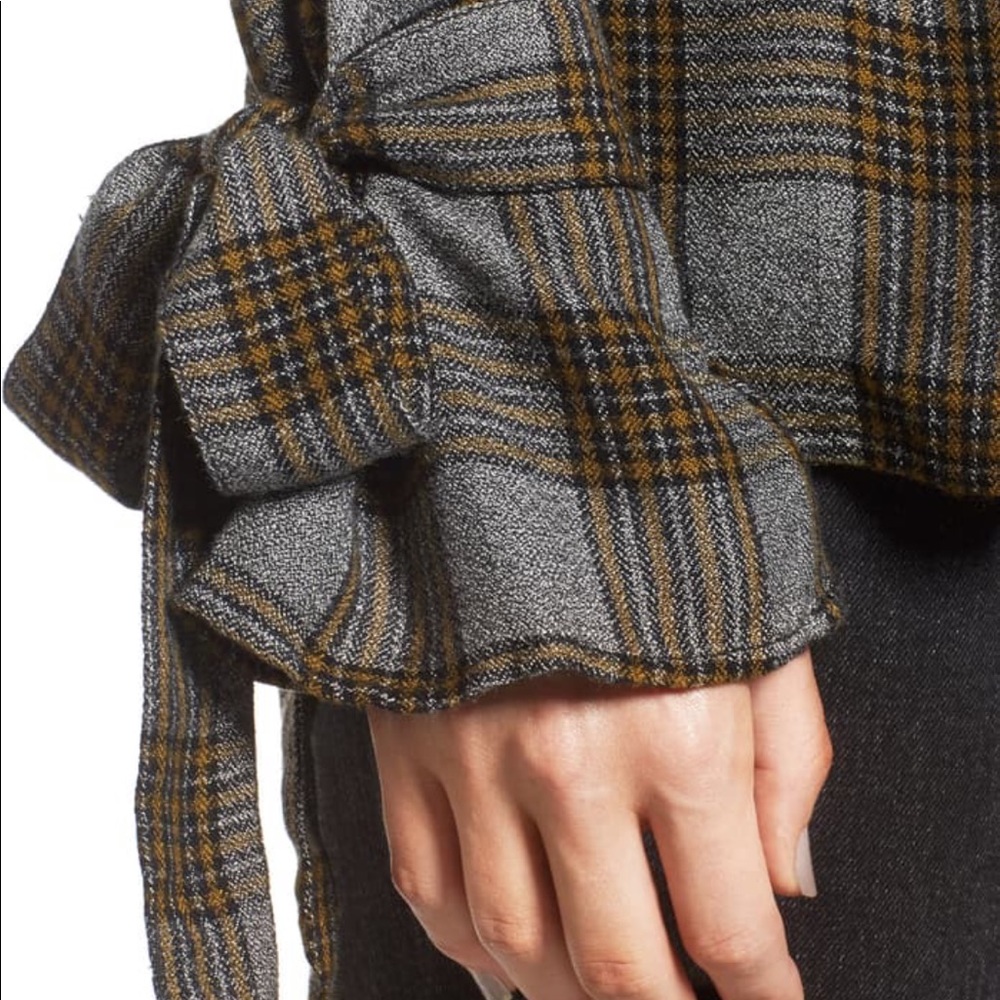 Something Navy For Nordstrom plaid open back - Picture 6 of 10
